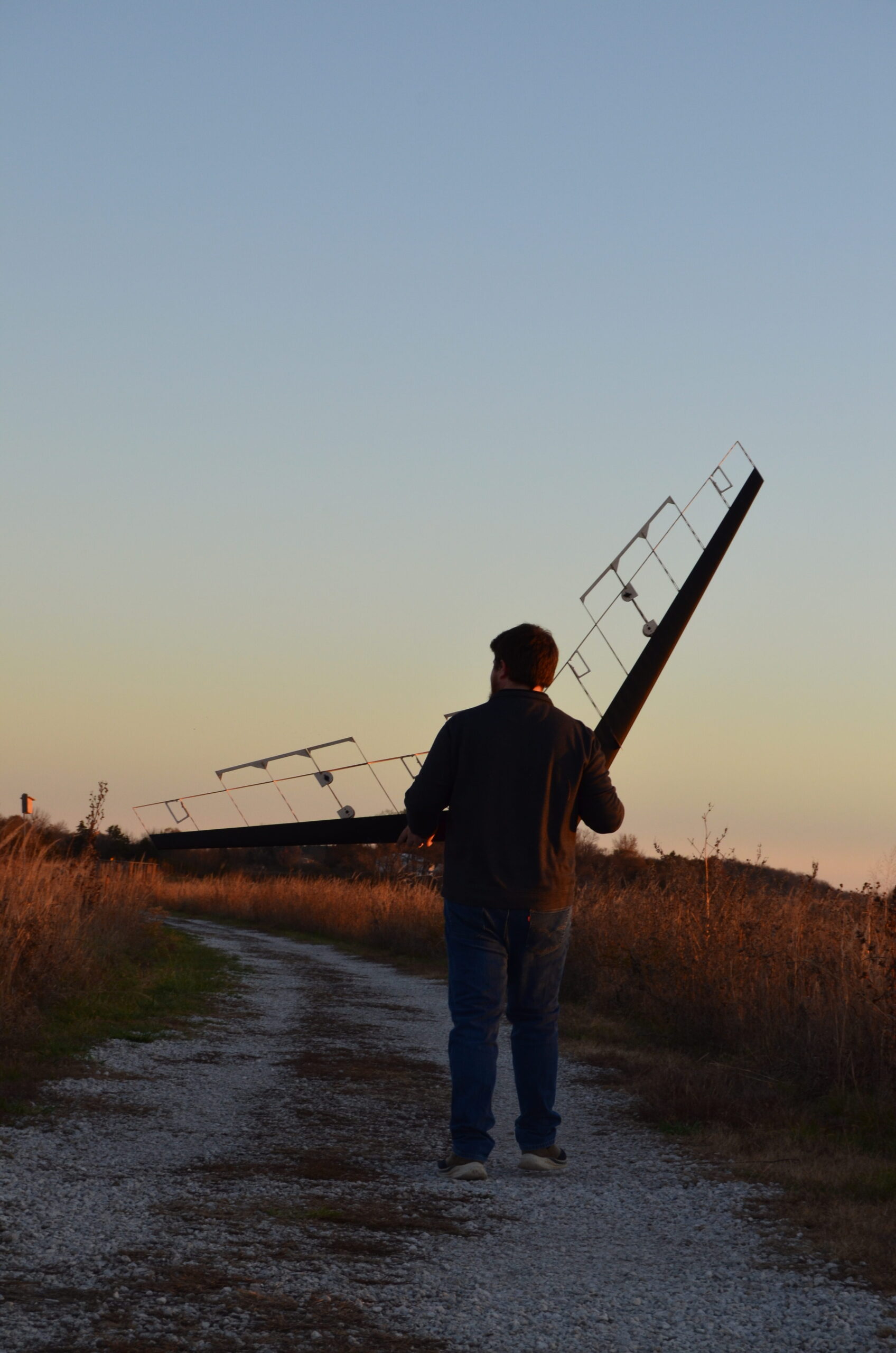 Farm Eagle drone prototype held by the company founder